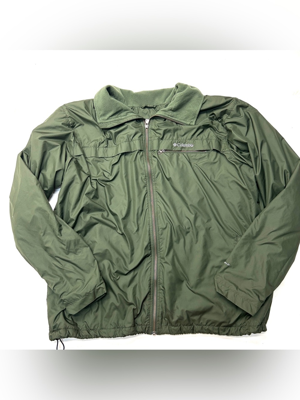 Columbia Men's Olive Green Full-Zip Jacket Omni-Shield Coat Windbreaker